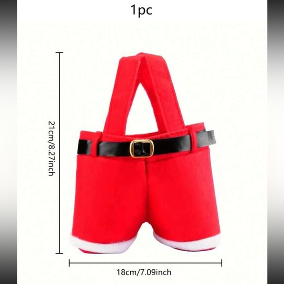 5pc Non-woven Fabric Gift Bags With Red Christmas Pants Design - Picture 3 of 7